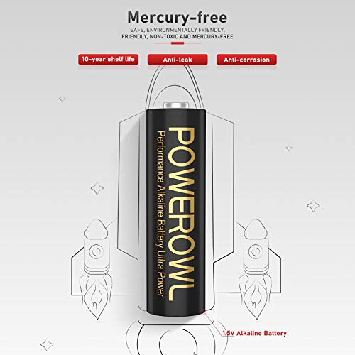 POWEROWL Alkaline AAA Batteries 24 Pack & LR44 Batteries 40 Pack