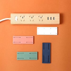 [8-Pack] Adhesive Punch-Free Socket Holder | Power Strip Holder Wall Mount | Self-Adhesive Desktop Socket Fixer | Space Saving Outlet Adapter Socket Storage Organizers