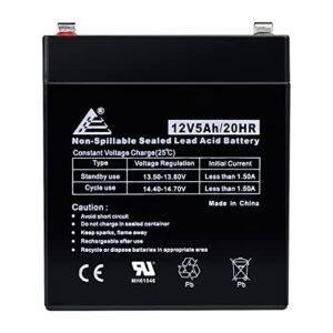 ECI POWER 2 Pack: 12V 5AH VRLA AGM 12V 5AH Rechargeable Battery for LiftMaster 485LM/Craftsman 53918/Chamberlain 4228 Garage Door Opener, Security Alarm, etc