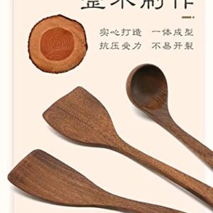Wooden Spatula,Slotted Turner,Soup Ladle,Long Handle Utensils Set,Handmade for Kitchen Cookware ,skew spatula