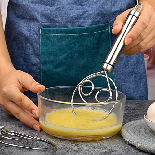 Stainless Steel Flour Coil Stirrer Beater Durable and Easy Cleaning Tool for Whisking Beating & Stirring Egg