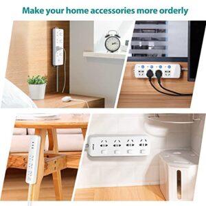 12 Pcs Self-Adhesive Desktop Socket Fixer, Adhesive Punch-Free Socket Holder, Desktop Cable Management, Slide-in Desktop Socket Fixer for Home Kitchen Bathroom Office