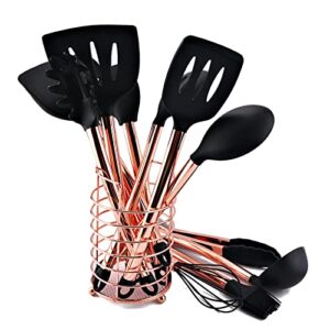 BRIIEC 1pc Black & Copper Silicon Basting Brushes, Heat Resistant Stainless Steel Handle Pastry Brushes, Spread Oil Butter Sauce Marinades. Perfect for Sauce BBQ Grill Baking Cooking