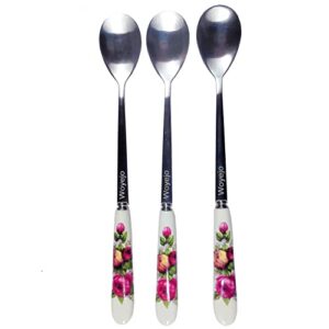 woyejo 3 pcs dinner spoons set, stainless steel serving spoons, tablespoons, dessert spoons, durable metal spoons silverware for home, kitchen and restaurant, dishwasher safe