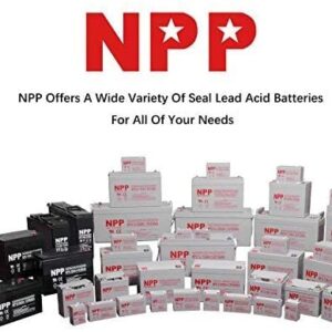 NPP NPD12-40Ah (2 Pcs) 12V 40AH 12Volt Rechargeable AGM Deep Cycle SLA Battery Button Style Terminals in Series 24V 36V 48V Wheelchair,PV Solar Panels Bat-Caddy X3R Golf Caddy