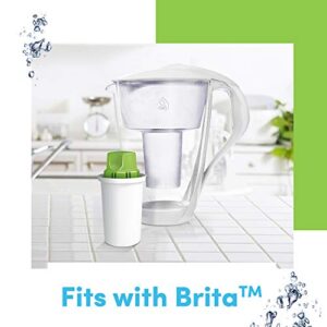 DAFI LED Glass Water Filter Pitcher 64 oz with Alkaline Filter + 3pack Alkaline Filters | Filters Compatible with Brita | Water Purifier Filter Jug Water Purifer | Water Cartridges | Violet