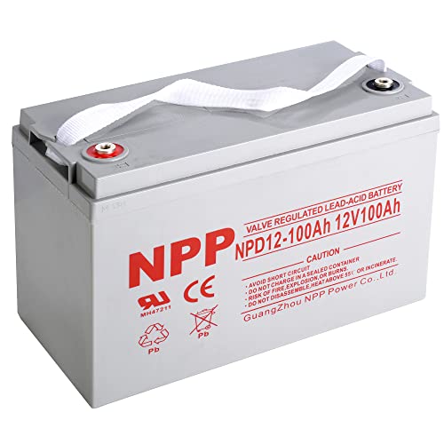 NPD12-100Ah 12 Volt 100Ah 12V AGM SLA Deep Cycle Rechargeable Battery, 1200+ Deep Cycle 100amp Battery,for Most Home Appliances, RV, Camping, Cabin, Marine, UPC, Trolling Motor and Off-Grid System