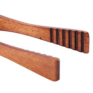 Wooden BBQ Clip, Barbecue Tongs Buffet Food Tongs Bread Steak Clamp Serving Tool, Kitchen Utensils Toast Tongs for Cooking and Holding Bacon Muffin Bagel Bread