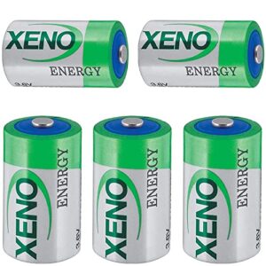 yicuaa xl-050f lithium battery 1200mah er14250 3.6v 1/2aa lithium standard battery button, 5 pack