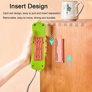 8 Pcs Power Strip Holder, Adhesive Punch-Free Socket Holder, Self Adhesive Socket Desktop Fixer, Cable Management Punch Free Surge Protector, Desktop Mobile Socket Holder Wall Mount and 8 Cable Clips