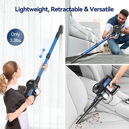 INSE Cordless Vacuum Cleaner, 6-in-1 Powerful Stick Vacuum, Rechargeable Vacuum Cleaner with 2200mAh Battery Up to 45 Mins Runtime, Lightweight Handheld Vacuum for Home Hard Floor Carpet Pet Hair-N6S