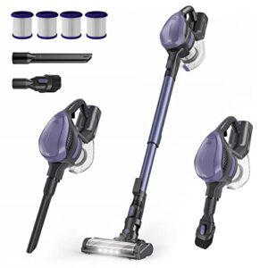 tma cordless vacuum cleaner, 250w 25kpa stick vacuum cleaner with 8-cell large battery, up to 40 mins runtime, 4 filters, 6 in 1 lightweight vacuum for hardwood floor/low-pile carpet/pet hair t210