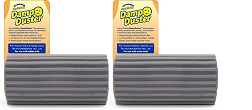 Damp Duster, Magical Dust Cleaning Sponge, Duster for Cleaning Venetian & Wooden Blinds, Vents, Radiators, Skirting Boards, Mirrors and Cobwebs, Traps Duster, Pack of 2