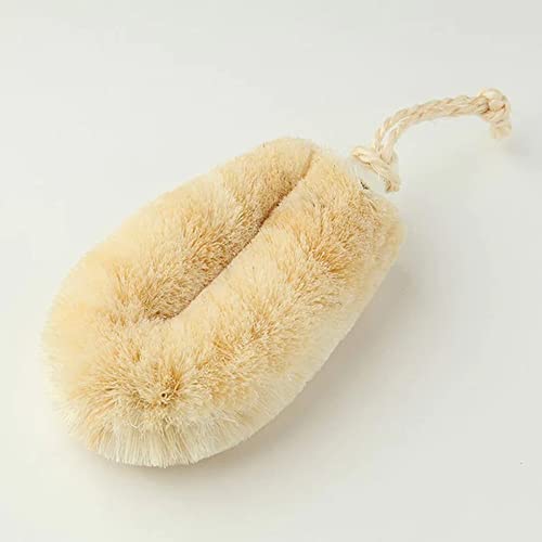 Japanese Tawashi Soft Bath Scrub - Sisal Fiber Body Brush with Rope Handles - Product of Japan