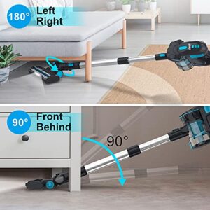 INSE Cordless Vacuum Cleaner, 6-in-1 Lightweight Stick Vacuum Up to 45min Runtime, Vacuum Cleaner with 2200mAh Rechargeable Battery, Powerful Cordless Stick Vacuum for Hardwood Floor Pet Hair Home Car