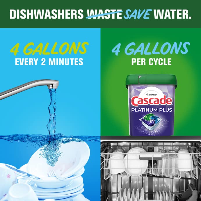 Cascade Platinum Plus ActionPacs Dishwasher Detergent Pods, Mountain, 52 Count