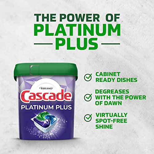 Cascade Platinum Plus ActionPacs Dishwasher Detergent Pods, Mountain, 52 Count