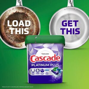 Cascade Platinum Plus ActionPacs Dishwasher Detergent Pods, Mountain, 52 Count