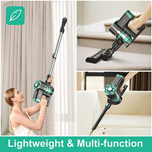 PRETTYCARE Cordless Vacuum Cleaner, 180W Powerful Suction Stick Vacuum with 35min Long Runtime Detachable Battery, 6 in 1 Lightweight Quiet Vacuum Cleaner Perfect for Hardwood Floor Pet Hair