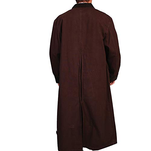 Scully Men's Long Canvas Duster Jacket, Brown, Large