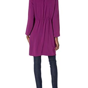 NINE WEST Women's Soft Crepe Duster, Wild Plum, L