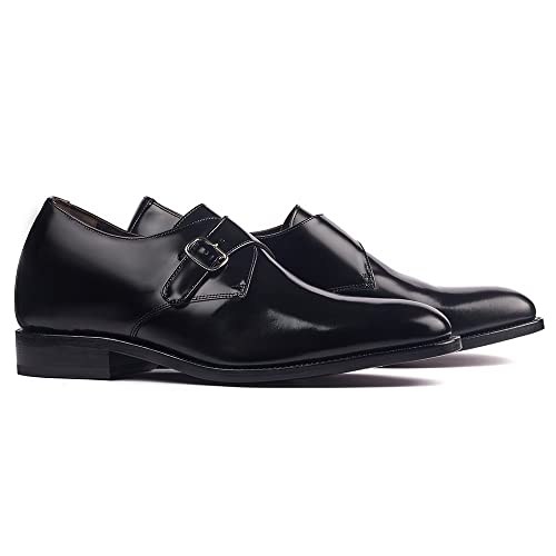 Masaltos Height Increasing Shoes for Men. Be Taller 7 cm / 2.75 inches. Model Dallas (Black, Numeric_10_Point_5)