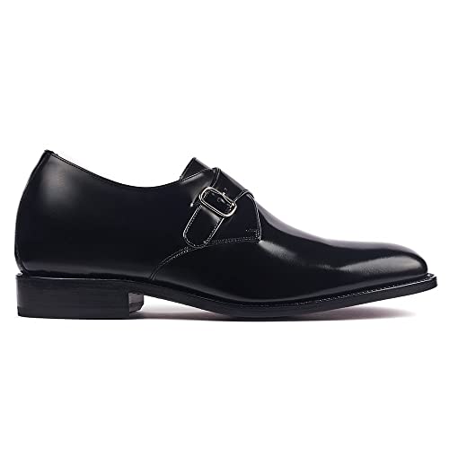 Masaltos Height Increasing Shoes for Men. Be Taller 7 cm / 2.75 inches. Model Dallas (Black, Numeric_10_Point_5)