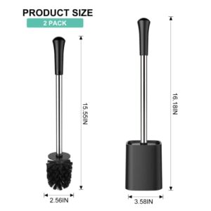 SetSail Toilet Brush, Toilet Bowl Brush and Holder, Compact Size Toilet Brushes for Bathroom with Holder 2 Pack Small Size Toilet Cleaner Scrubber for Bathroom Deep Cleaning Space Saving for Storage