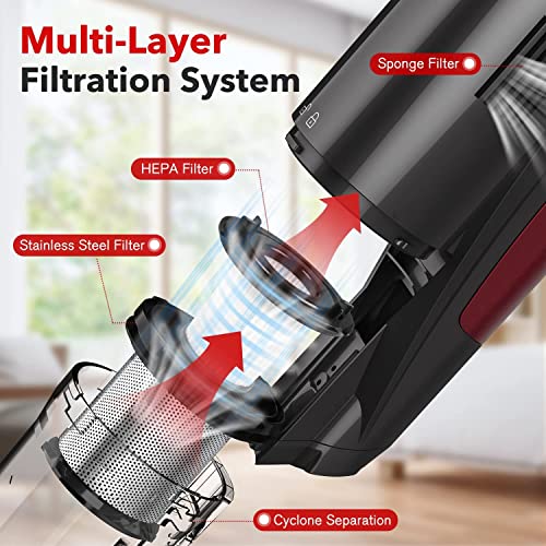 whall Cordless Vacuum Cleaner, 25kPa Suction 4 in 1 Foldable Cordless Stick Vacuum Cleaner,280W Brushless Motor 55 Mins Runtime,Lightweight Handheld Vacuum for Home Hard Floor Carpet Pet Hair