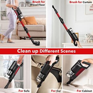 whall Cordless Vacuum Cleaner, 25kPa Suction 4 in 1 Foldable Cordless Stick Vacuum Cleaner,280W Brushless Motor 55 Mins Runtime,Lightweight Handheld Vacuum for Home Hard Floor Carpet Pet Hair