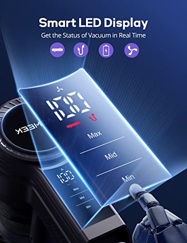 Voweek Cordless Vacuum Cleaner, 250W Powerful Stick Vacuum, 6 in 1 Lightweight Vacuum Cleaner with 3 Modes, LED Display, 40Mins Runtime Handheld Vacuum for Home Pet Hair Car