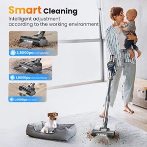 UMLo Cordless Vacuum Cleaner, 400W Stick Vacuum with 28Kpa Powerful Suction, Smart Induction Auto-Adjustment, 55min Runtime,6 in 1 Lightweight Vacuum with LED Display for Carpet Hard Floor Pet Hair-S9