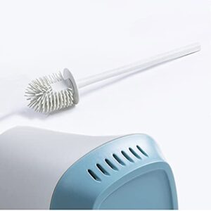 Toilet Brush Floor-Standing Punch Long Handle Soft Brush for Washing Toilet No Dead Ends Toilet Bowl Brush Home Toilet Cleaning Tools Bathroom Toilet Brush Holder Furniture (Color : Blue)