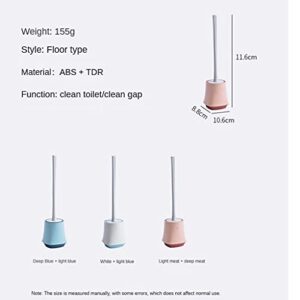 Toilet Brush Floor-Standing Punch Long Handle Soft Brush for Washing Toilet No Dead Ends Toilet Bowl Brush Home Toilet Cleaning Tools Bathroom Toilet Brush Holder Furniture (Color : Blue)