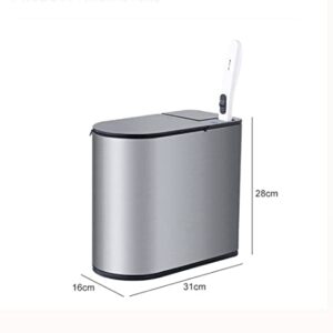 WENLII Stainless Steel Smart Trash Can Waterproof with Cover Toilet Brush Trash Bin Top Brand Luxury Business