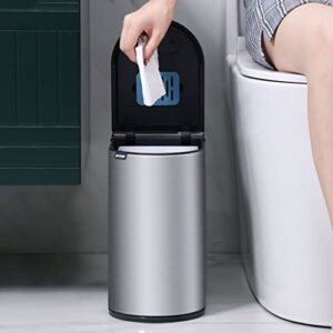 WENLII Stainless Steel Smart Trash Can Waterproof with Cover Toilet Brush Trash Bin Top Brand Luxury Business