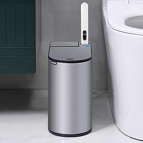 WENLII Stainless Steel Smart Trash Can Waterproof with Cover Toilet Brush Trash Bin Top Brand Luxury Business