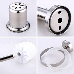 Toilet Brush Toilet, Toilet Brush Holder Toilet Brush and Holder Wall-Mounted Toilet Brush and Holder Stainless Steel Toilet Brush Set Bathroom Toilet Long ma Bathroom Accessories