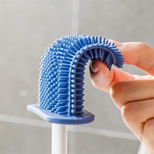 Toilet Brush Soft Silicone Heads Toilet Cleaning Brush Multifunction Long Handle Wc Brushes Bathroom Accessoires Set Home Cleaning Tool Bathroom Toilet Brush Holder Furniture (Color : Blue)