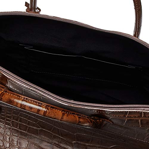 yamochi(ヤモチ) [Made in Japan Real cowhide bugatti shaped bag/Crocodile embossed (g-1615), Braun