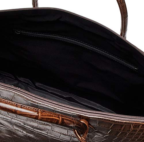 yamochi(ヤモチ) [Made in Japan Real cowhide bugatti shaped bag/Crocodile embossed (g-1615), Braun