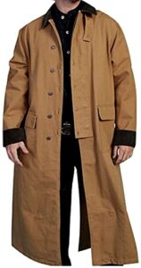 scully rangewear men’s long canvas duster brown x-large rw107 brown