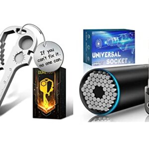 Stocking Stuffers for Men Keychain Multitool - Key Shaped Pocket EDC Tool Christmas Gifts for Men Women Dad Adult Husband Super Universal Socket Tool Gifts for Men, Christmas Stocking Stuffers for Hus