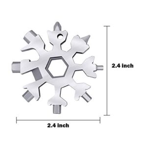 18-in-1 Snowflakes Multi Tool, Stainless Steel Keychain Multitool Portable Snowboarding Screwdriver -Bottle Opener for Christmas Gift for Mens