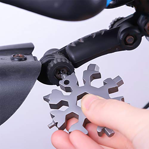 18-in-1 Snowflakes Multi Tool, Stainless Steel Keychain Multitool Portable Snowboarding Screwdriver -Bottle Opener for Christmas Gift for Mens