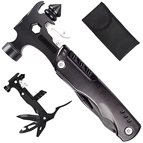 Multitool Hammer,Gift for Men, Father's Day Unique Gift from Son Daughter，Christmas Presents Stocking Stuffers for Men Husband Boyfriend, 14 in 1 Camping Gear Multi Tool, Camping Gadgets Accessories