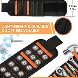 Magnetic Wristband Tools Valentines Day Gifts for Him, KFK Tool Belt with 15 Magnets for Holding Screws/Nails/Drill,Valentines Day Gifts for Men/Father/Dad/DIY Handyman/Husband Women