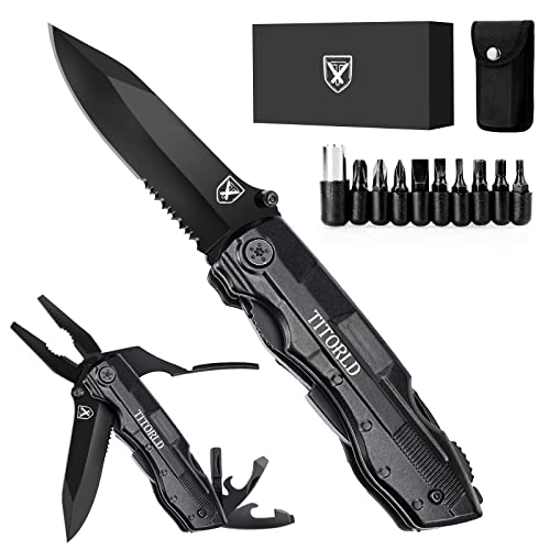 Gifts for Men Dad Him, Pocket Knife Multitool, Father Day Anniversary Birthday Gifts, Unique Camping Hunting Fishing Gift Ideas for Husband Him Boyfriend Father, Cool Gifts, EDC Hiking Folding Knife