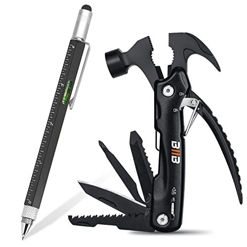 BIIB Stocking Stuffers Gifts for Men, Mini Hammer Multitool 6 in 1 Multitool Pen Unique Gifts for Dad from Daughter Son Kids Wife Christmas Gifts Ideas for Men, Dad, Husband, Boyfriend, Grandpa