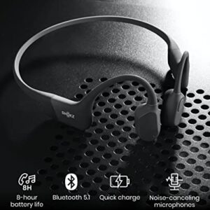 SHOKZ OpenRun (AfterShokz Aeropex) - Open-Ear Bluetooth Bone Conduction Sport Headphones - Sweat Resistant Wireless Earphones for Workouts and Running - Built-in Mic, with Headband